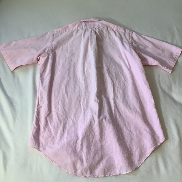 Vintage Ralph Lauren Pink Button Down S/S Shirt Medium Small Pony Preppy College - Picture 6 of 6